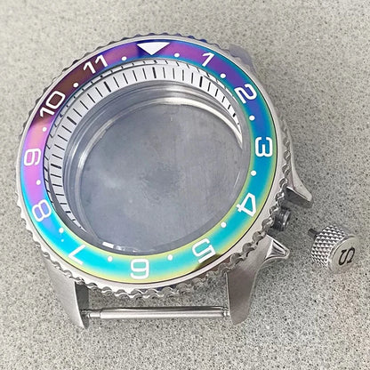 316L Steel 41.5mm 3.8 SKX007 SUB GMT 1-11 Bezel+Ring Watch Case Fit NH35/NH36