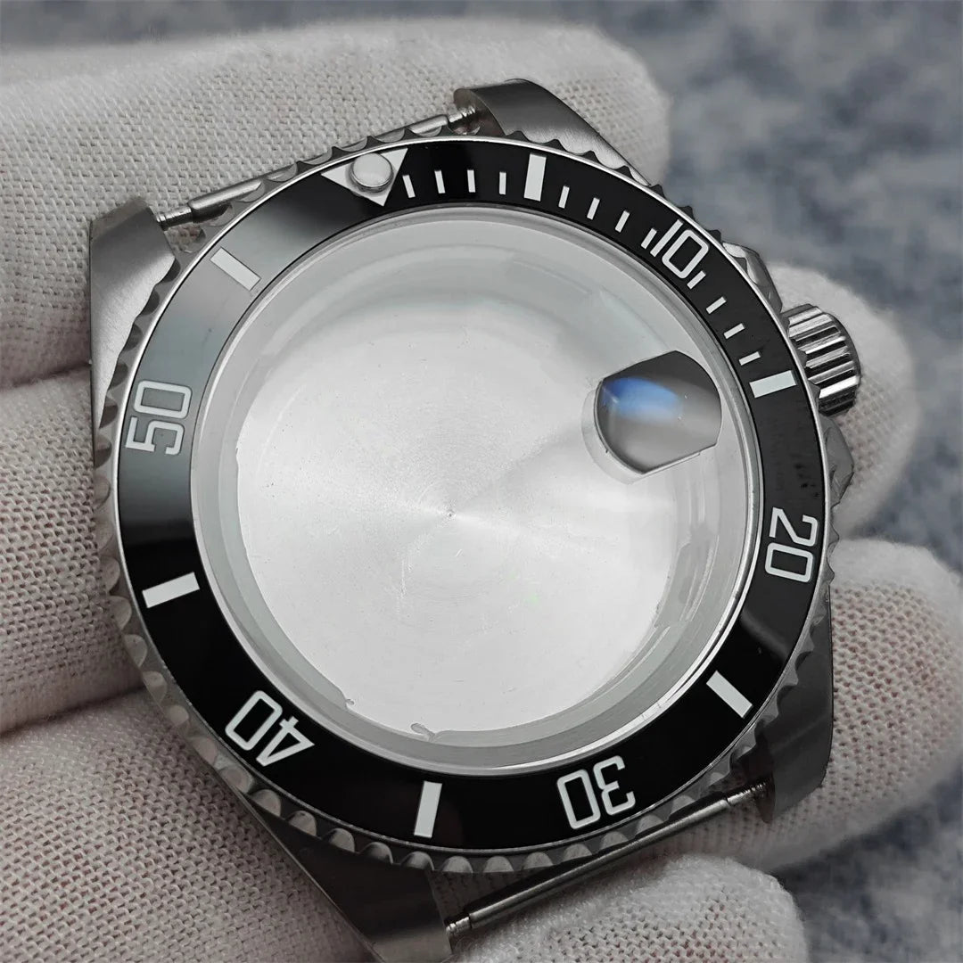 40mm SUB GMT Steel Watch Case for 2813/8215/2836/3804/8200 with Sapphire Glass