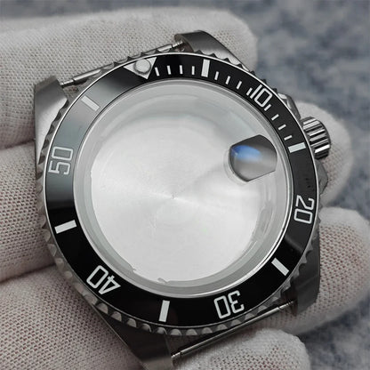 40mm SUB GMT Steel Watch Case for 2813/8215/2836/3804/8200 with Sapphire Glass