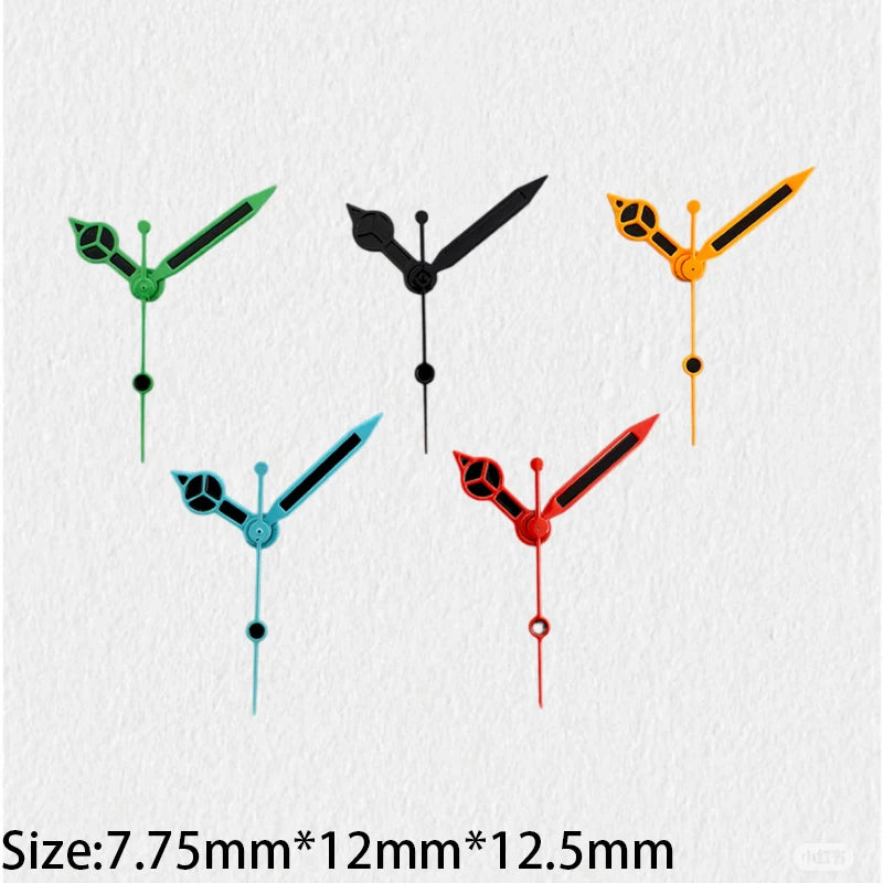 Modified Black Pigment Cusp Watch Hands Pointers for NH35/NH36/4R/7S Movement