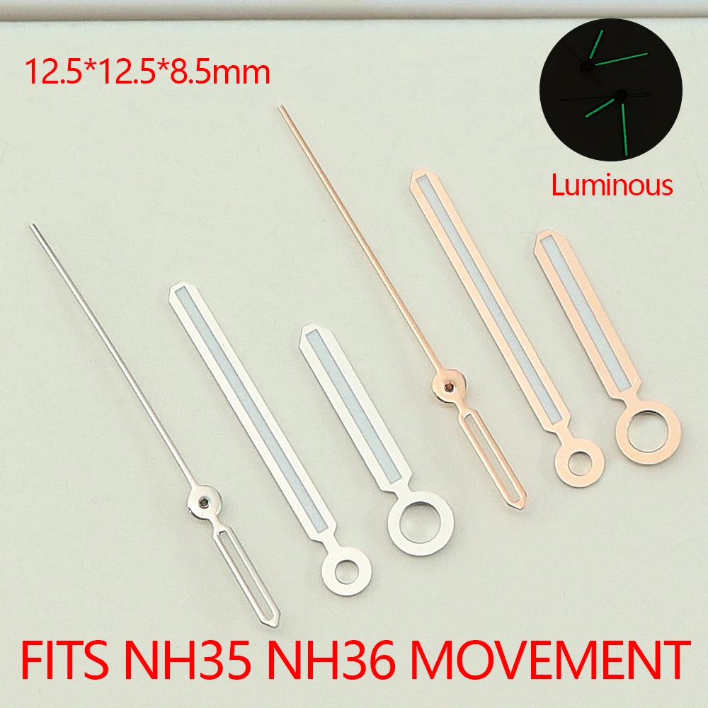 Watch Hands Pointers C3 Green Bright Luminous Hands For NH35 NH36 Movement