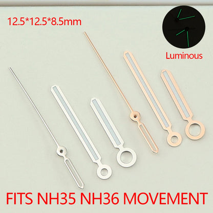 Watch Hands Pointers C3 Green Bright Luminous Hands For NH35 NH36 Movement