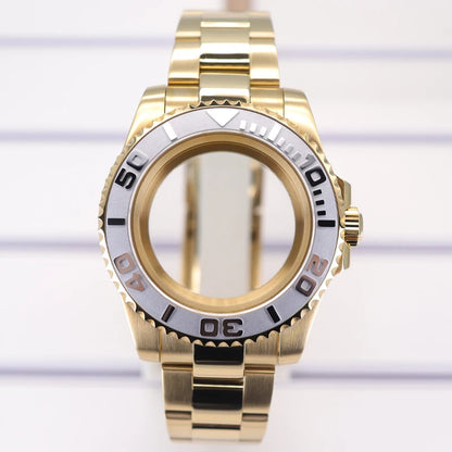 PVD 40mm Watch Case Sapphire For Nh35 Nh36 Nh34 Nh38 Eta 2824 Miyota 8215 YACHT