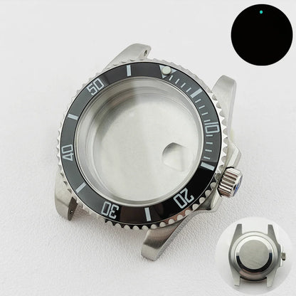 40.5MM Watch Case Single Day Calendar Window BGW9 Blue Luminous Bezel For NH35