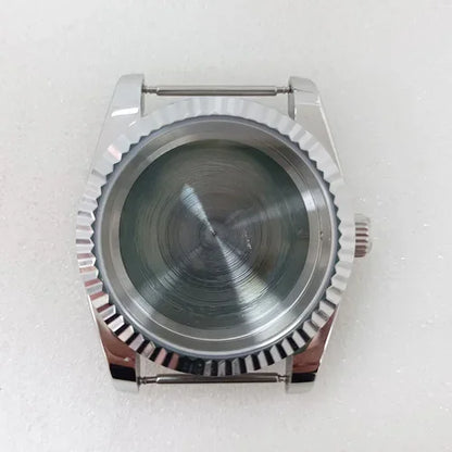 36mm Toothed Ring Stainless Steel Watch Case Sapphire Glass for NH35/NH36/4R