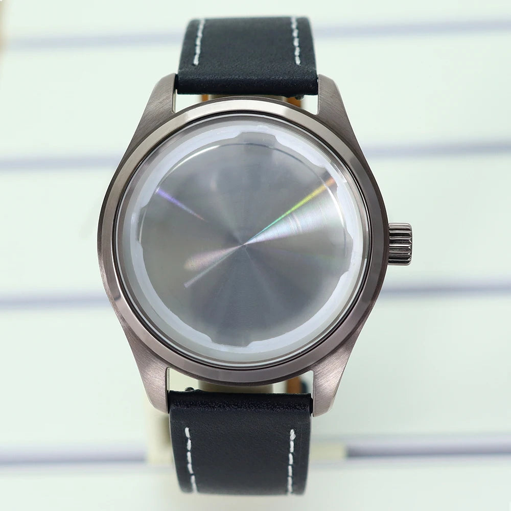 40mm Watch Case Leather Strap For Mod pilot NH34/35/36/38 Eta2824 Solid Cover