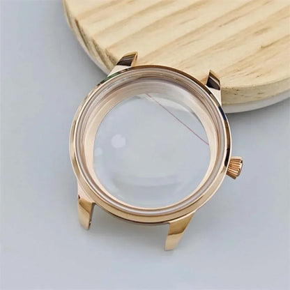 33mm 5ATM Modified Stainless Steel Case Arch Glass Watch Case for NH35 Movement