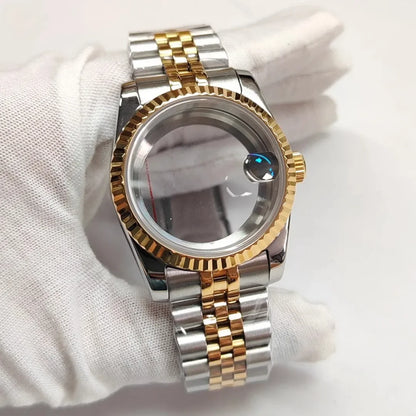 36/39mm Watch Case Transparent Back Cover with Date Window for NH35 NH36