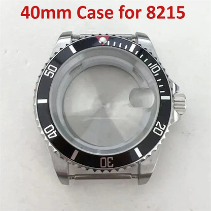 40MM Stainless Steel Watche Case Aluminum Bezel Sapphire for 8215/8200/8205/2813