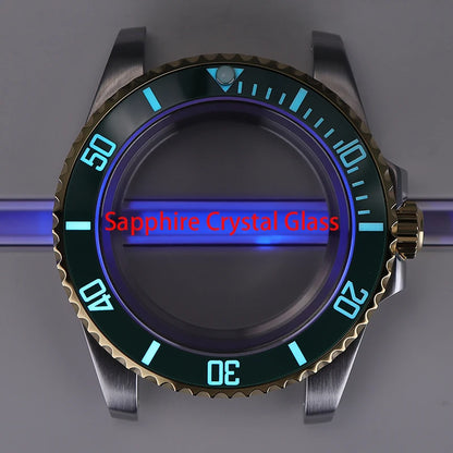 40mm Watch Case Ceramic Bezel Sapphire For NH35/36 Miyota 8215 Eta 2824 PT5000