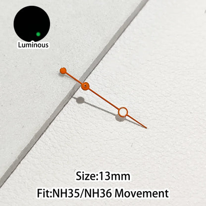 Green/Blue Green Luminous Watch Hands Fit NH35 NH36 Personalized Second Hand