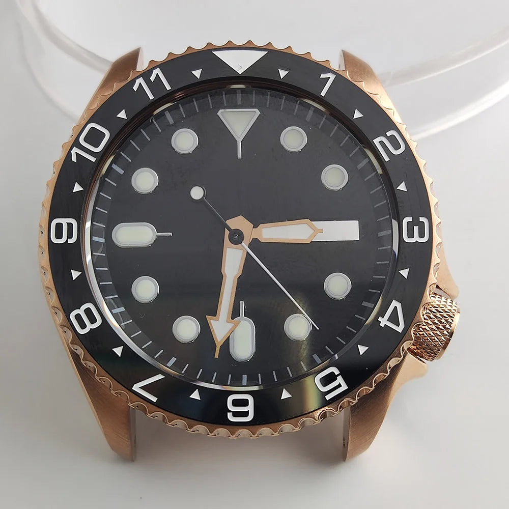 Plane Sapphire Glass Ceramic Bezel Stainless Steel Watch Case Fit NH 35 NH36 Movement High End Waterproof Watch Case