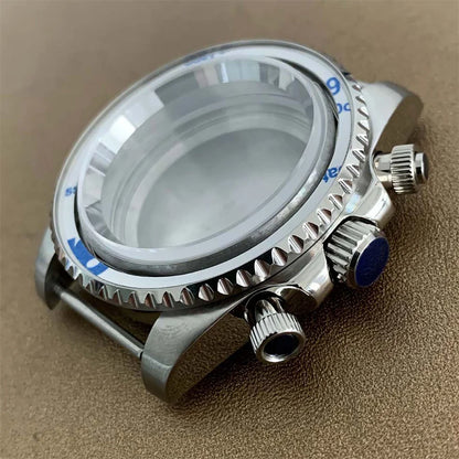 40MM VK63 Case without Bezel Steel Sapphire Glass Watch Case for VK63 Wristwatch