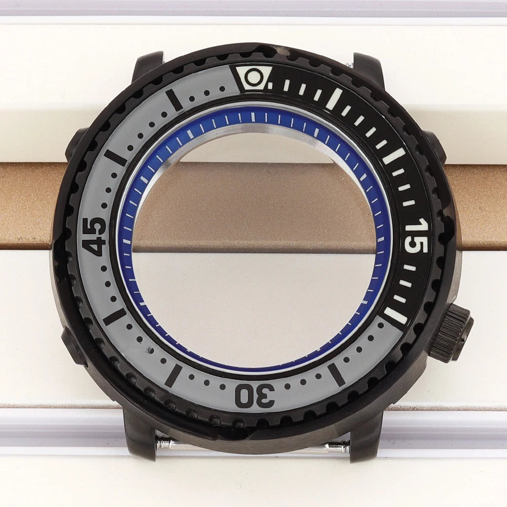 43mm Watch Case For NH34 NH35 NH36 NH38 Tuna Sapphire Crystal Luminous Bezel