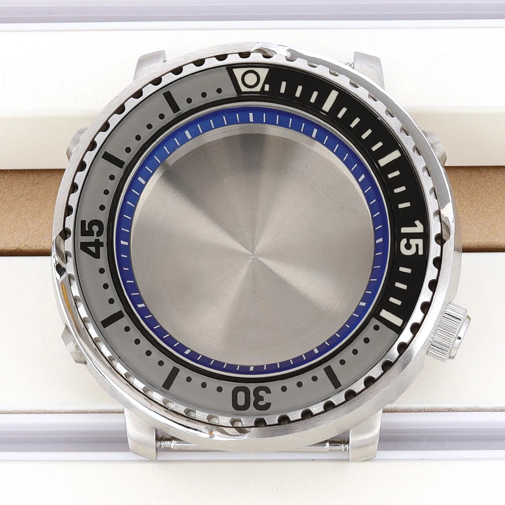 43mm Watch Case For NH34 NH35 NH36 NH38 Tuna Sapphire Crystal Luminous Bezel