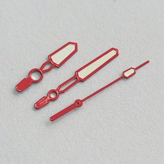 Candy Red Modified Green Lume Watch Hands for Japanese NH35/NH36/4R Movement