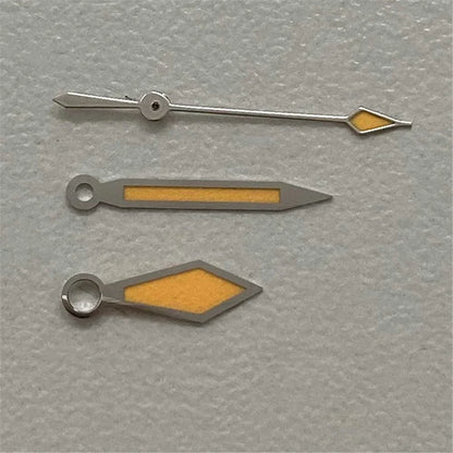 Green Luminous Silver Trim Orange Watch Hands Set for NH35 NH36 4R 7S Movement