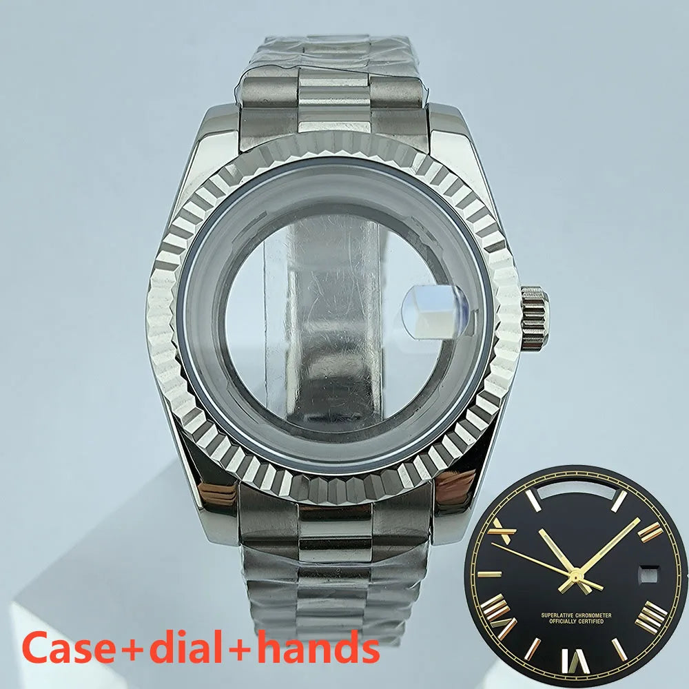 39mm Stainless Steel Watch Case Sapphire Glass suitable for Miyota 8285 Movement