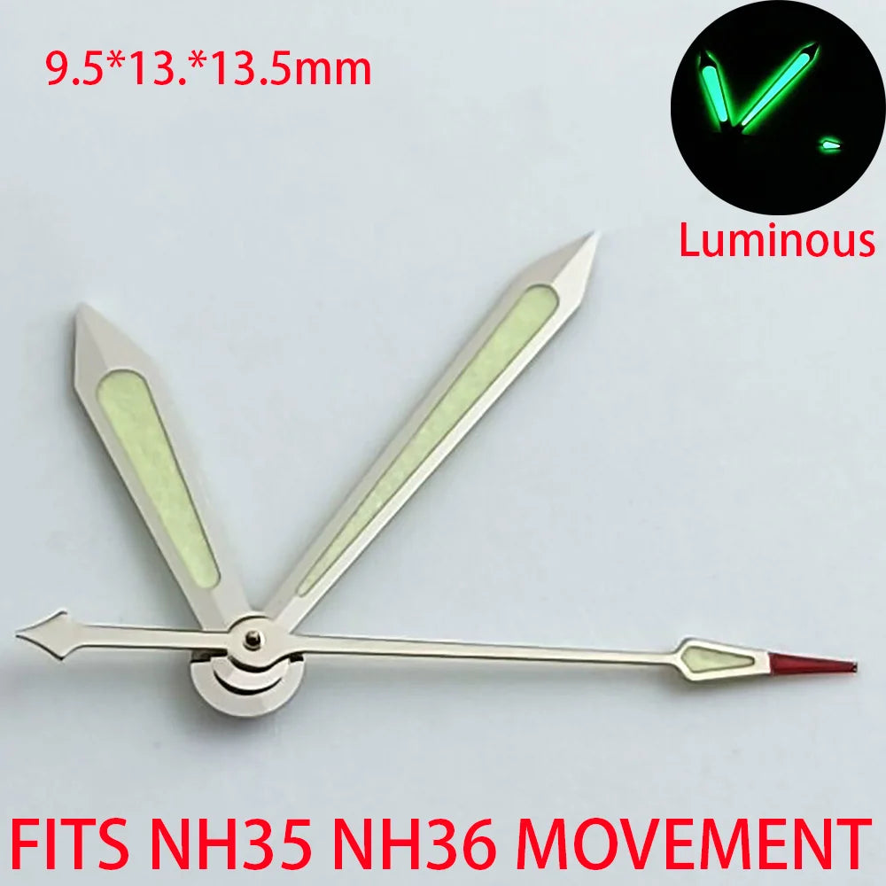 Watch Accessories Pointer NH 35 NH36 Hands Green/Blue Super Luminous Suitable For NH 35 NH36 Movement