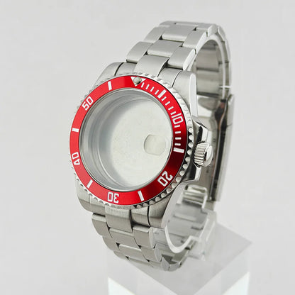 40.5mm SUB Sapphire Crystal Steel Watch Case One-Way Selection Bezel For NH35/36