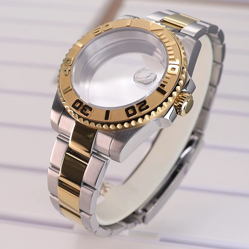40mm Steel Watch Case 20mm Strap For NH35 NH34/36 4R36 Eta2824 Miyota 8215 YACHT