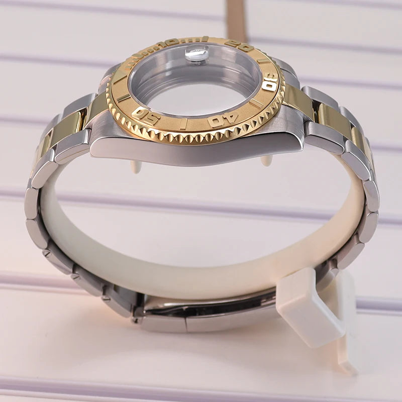 40mm Steel Watch Case 20mm Strap For NH35 NH34/36 4R36 Eta2824 Miyota 8215 YACHT