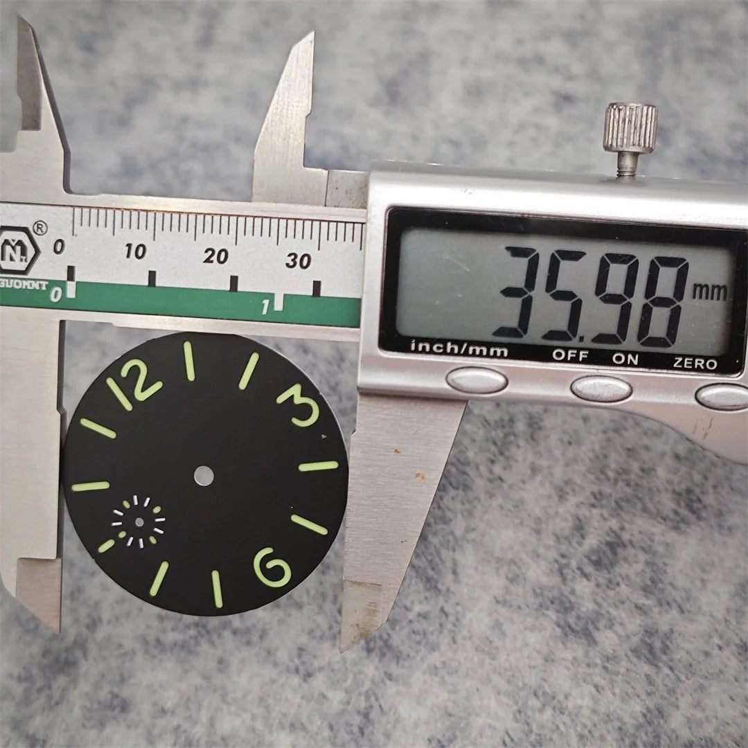 Personalized 36mm Watch Dial Green Luminous for ETA6497/ Seagull ST36 Movement