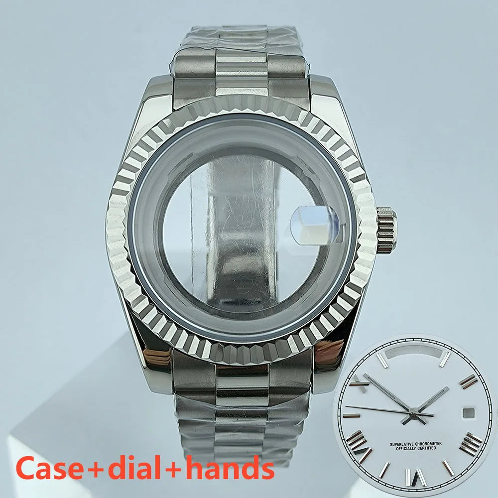 39mm Stainless Steel Watch Case Sapphire Glass suitable for Miyota 8285 Movement