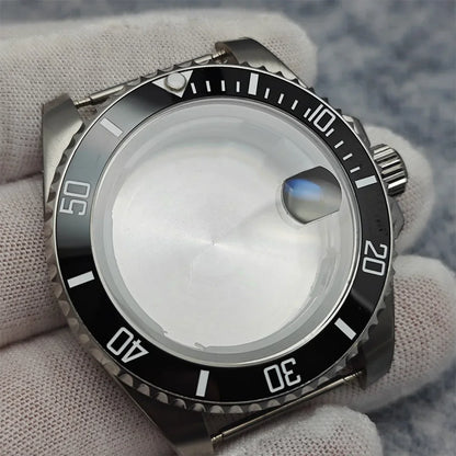 40mm SUB GMT Steel Watch Case for 2813/8215/2836/3804/8200 with Sapphire Glass