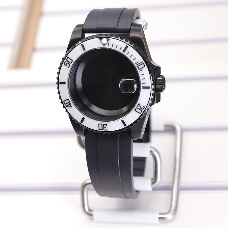 40mm SUB Diving Watch Case Strap For NH35 NH36 NH34 8215 Eta 2824 28.5mm Dial