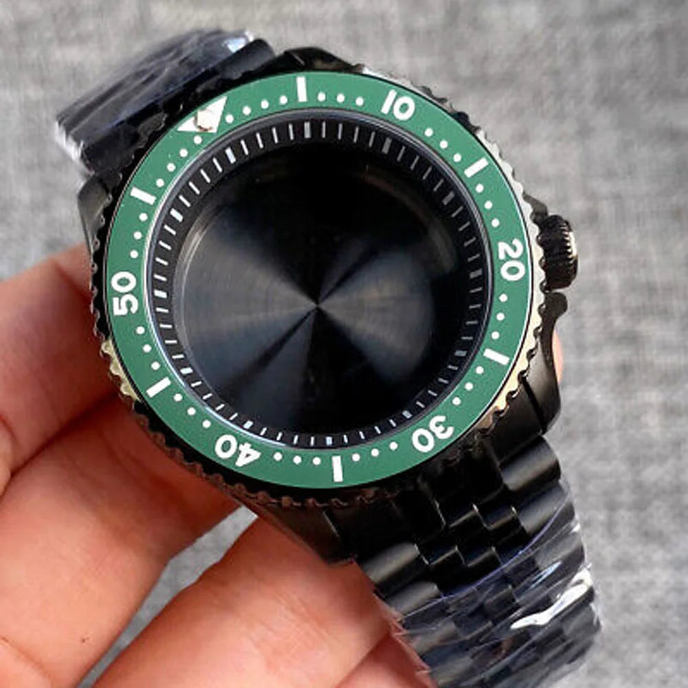 20ATM 42mm Sapphire Glass Black PVD Watch Case Fit SKX 007 NH34 NH35 NH36 2824