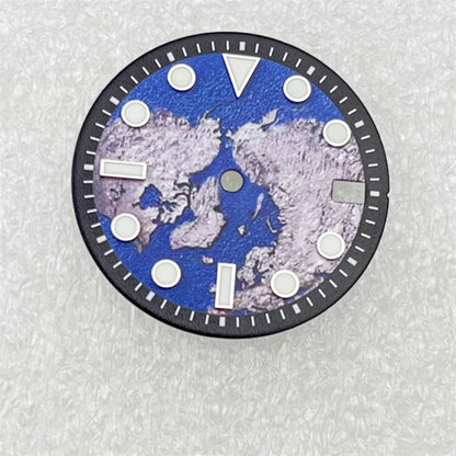 28.5mm Earth Surface with Green Luminous Calendar Window Watch Dial for NH35