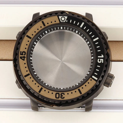 43mm Watch Case For NH34 NH35 NH36 NH38 Tuna Sapphire Crystal Luminous Bezel