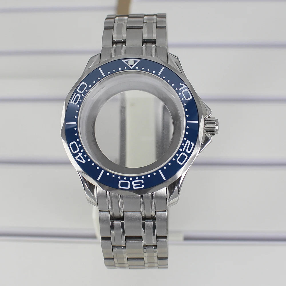 41mm Watch Case Strap Waterproof for Seamaster NH34 NH35 NH36 fit 30.5mm Dial