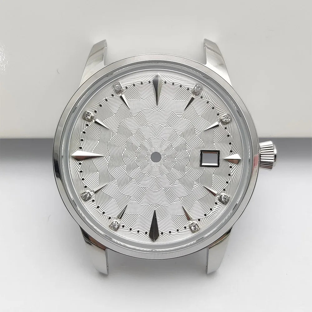 40mm Watch Case 35mm Dial Set Diamond Scale 20mm Strap Cocktail Watch for NH35