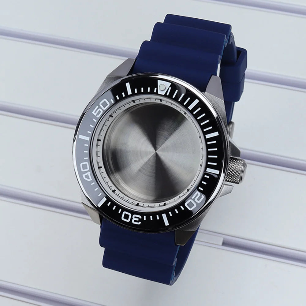 Diving Case 43mm Watch Case Sapphire Glass For Mod Samurai NH35 NH36 NH38 NH34