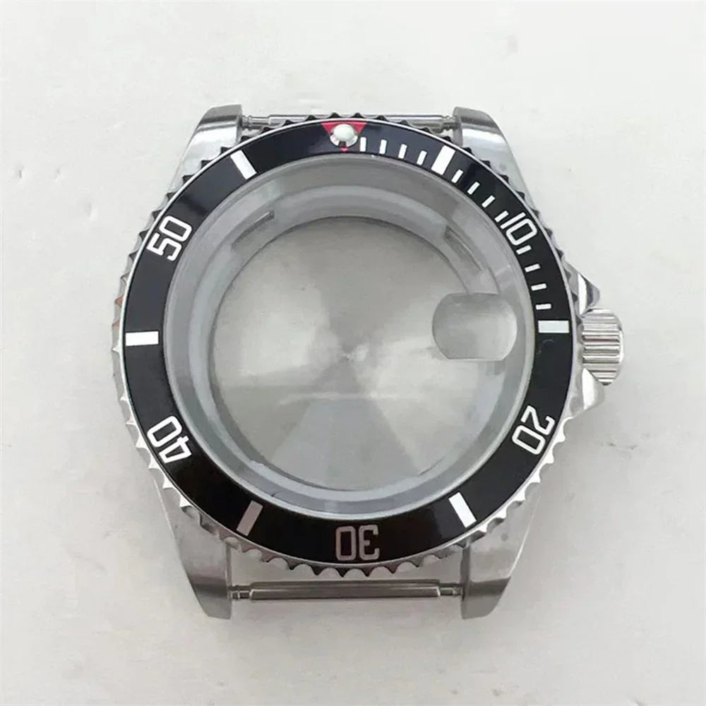 40MM Stainless Steel Watche Case Aluminum Bezel Sapphire for 8215/8200/8205/2813