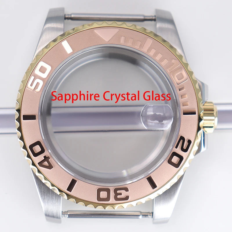 40mm Watch Case Sapphire Glass For NH35 NH36 34 8215 2824 PT5000 Fit 28.5mm Dial
