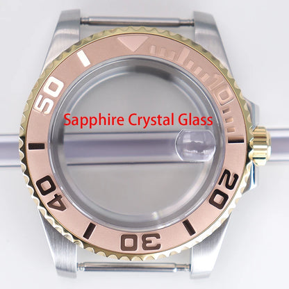 40mm Watch Case Sapphire Glass For NH35 NH36 34 8215 2824 PT5000 Fit 28.5mm Dial