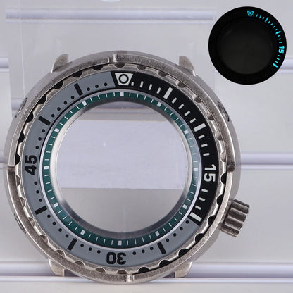 47mm Watch Case Sapphire Crystal For NH35/36 NH38 Modified Tuna Canned C3 Bezel