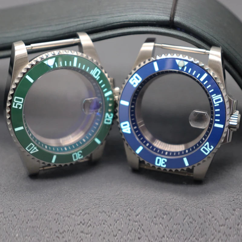 Diver 40mm Watch Case Sapphire For Nh34 Nh35 Nh36 Luminous SUB Ceramic Bezel