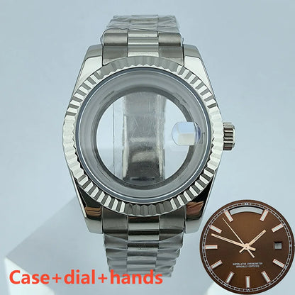 39mm Stainless Steel Watch Case Sapphire Glass suitable for Miyota 8285 Movement