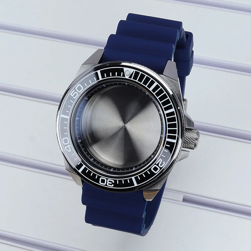 Diving Case 43mm Watch Case Sapphire Glass For Mod Samurai NH35 NH36 NH38 NH34