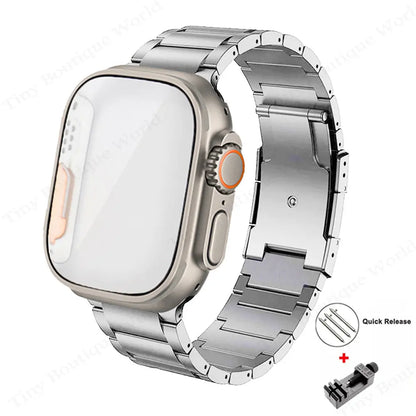 Stainless Steel Strap+PC Cover+Glass for Apple Watch Case Appearance Upgrade