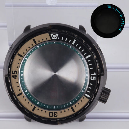 47mm Watch Case Sapphire Crystal For NH35/36 NH38 Modified Tuna Canned C3 Bezel