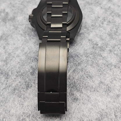 40MM Black Watch Case + Strap SUB Steel Case with Sapphire Crystal for NH35 NH36