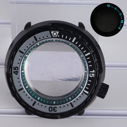 47mm Watch Case C3 Luminous Bezel For NH35 NH36 NH38 4R36 Modified Tuna Can