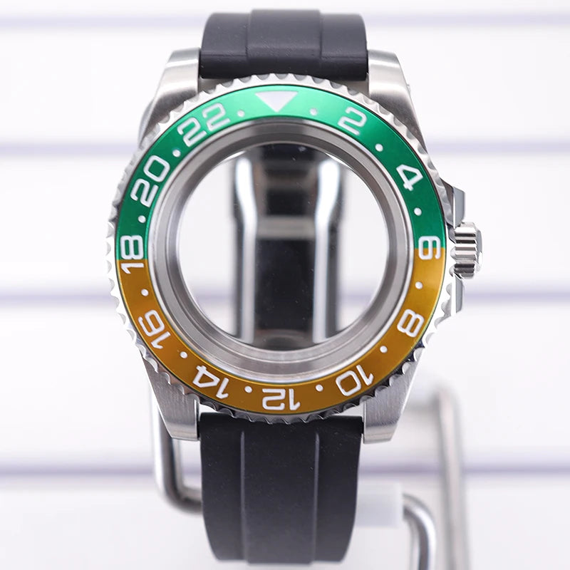 40mm Watch Cases For NH34/35/36/38 Miyota 8215 Eta 2824 GMT Double Color Bezel