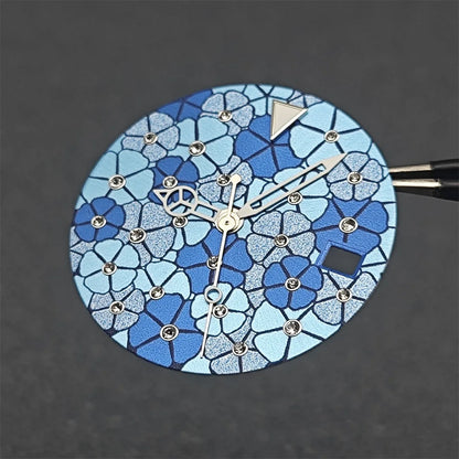 28.5mm Flower Texture with Skeleton Hands Watch Dial for NH35/NH36/4R/7S