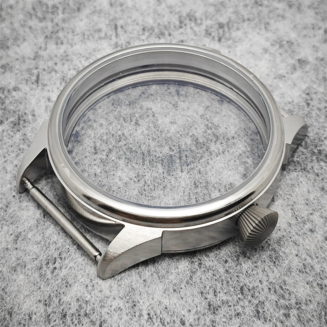 42mm Brushed Watch Case with Transparent Back for ETA 6497/6498 ST3600/ST3620